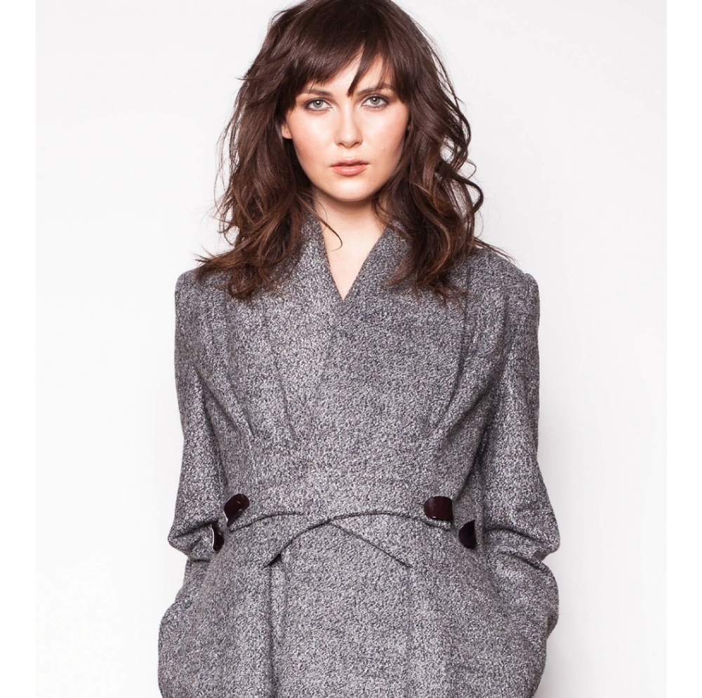 Pink Martini Cross My Heart Coat Grey XS